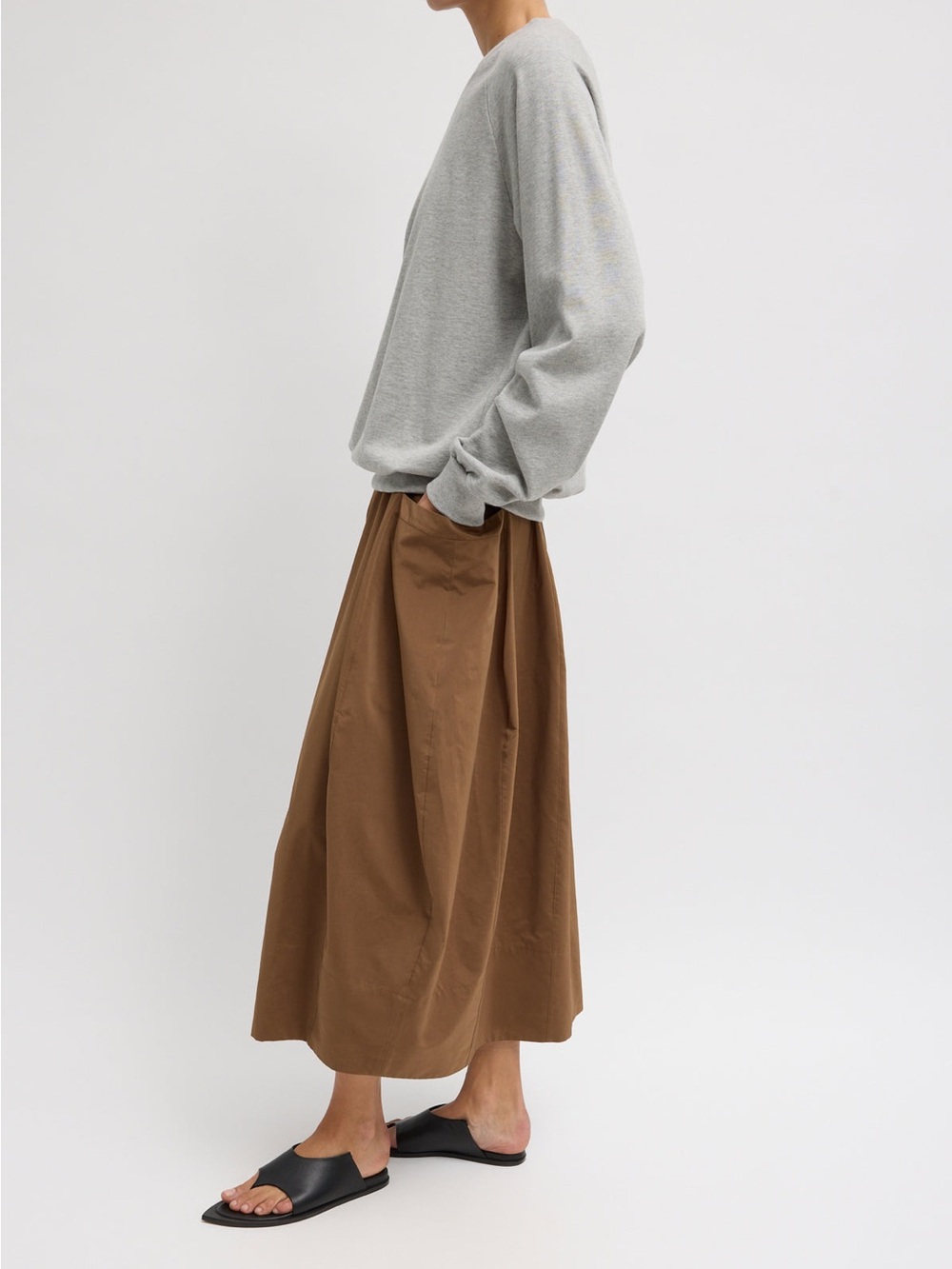 Tibi Nylon Lantern Skirt - Caramel Latte - Picture 2 of 9